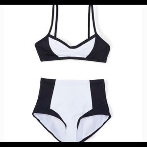 NWT Adore me high waisted black and white bikini